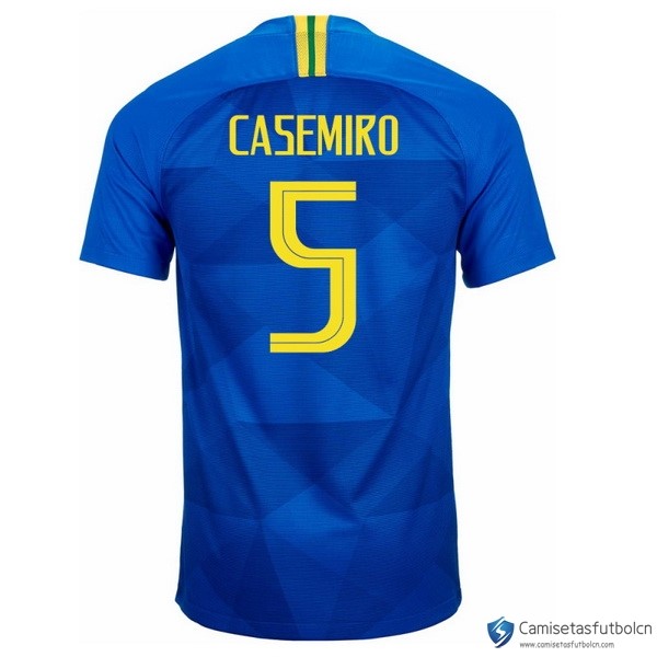 Camiseta Seleccion Brasil Segunda equipo Casemiro 2018 Azul